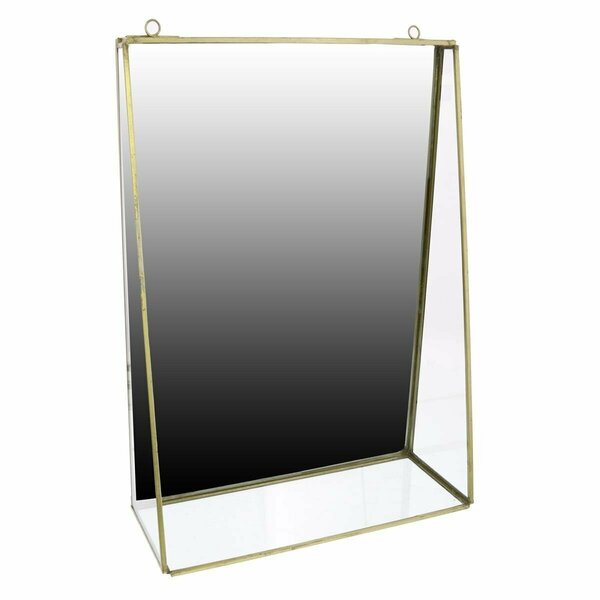 Homeroots Jumbo Gold Metal Vanity Mirror with Shelf 396701